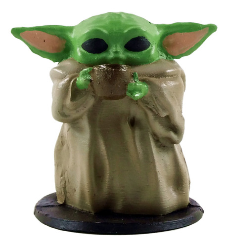 Boneco Baby Yoda Star Wars Com Caneca Em Resina 11cm