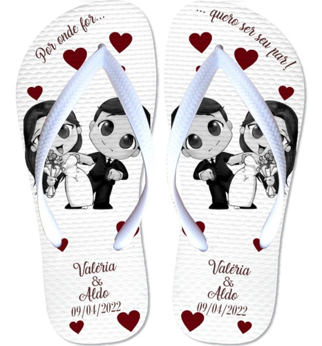Imagem 1 de 7 de Chinelo Personalizado Para Madrinhas De Casamento Noivinhos