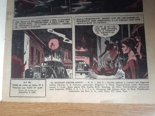 Cómic El Siniestro Dr Mortis Año 2 Número 90 Editora Zig Zag 1970 (Usado)