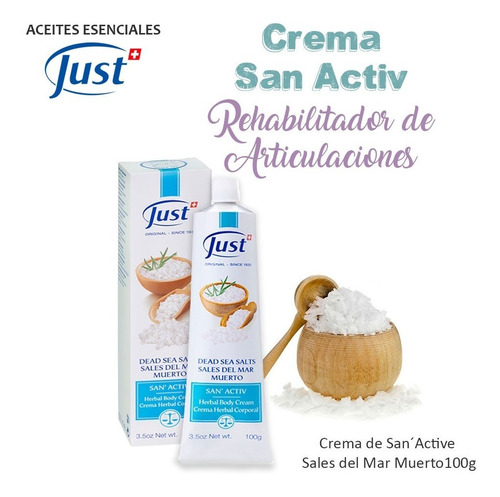Imagen 2 de 6 de Crema San Activ Producto Swiss Just Con Sales Del Mar Muerto