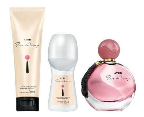 Set  X 3   Far Away Avon Crema Loción  Perfumada Desodorante