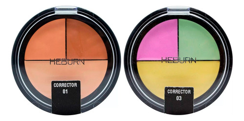 Heburn Kit X2 Cuartetos Correctores Maquillaje Cremosos 305