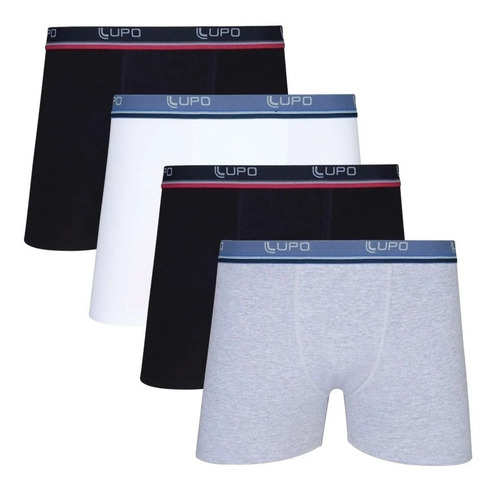 Kit 4 Cuecas Boxer Lupo Algodão Box Masculina Adulto Cotton