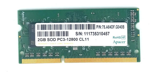 Ram Sodimm 2gb Apacer Ddr3 1600mhz / Notebook Pull New C