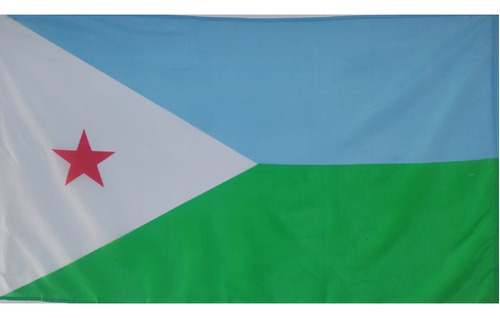 Bandera Djibouti Africa Doble Faz Tamaño 90cmx150cm Polieste