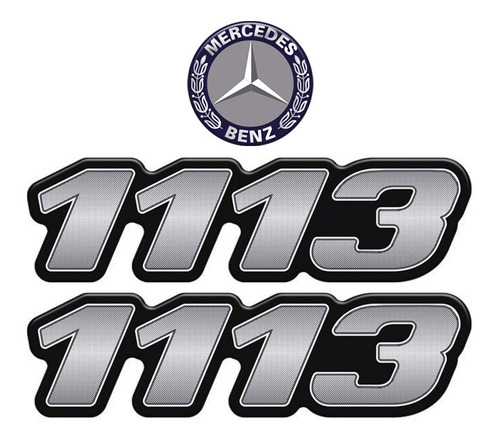 Kit Emblemas 1113 Mercedes Benz Adesivo Lateral Cromado