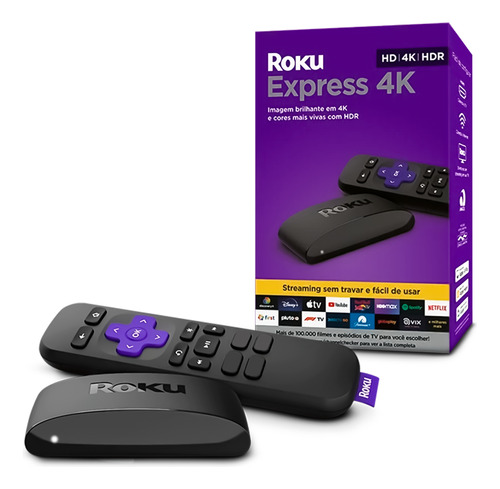 Roku Express 4k Streaming Player Dolby Hdmi Controle Remoto