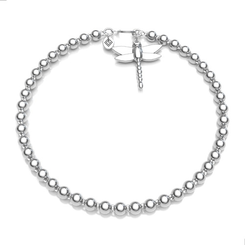 Pulsera Bolitas Libelula De Plata .925 Agálea