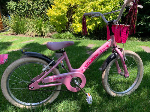 Bicicleta Rosa Rod20 Impecable! Con Casco Y Sillita