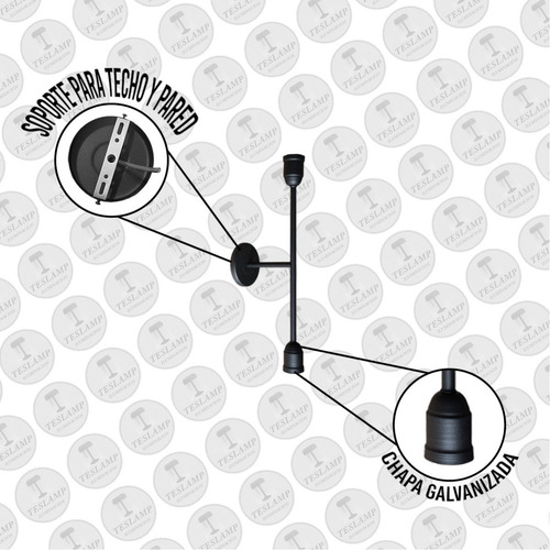 Imagen 4 de 10 de Lampara Aplique Barral Dos Luces Apto Led