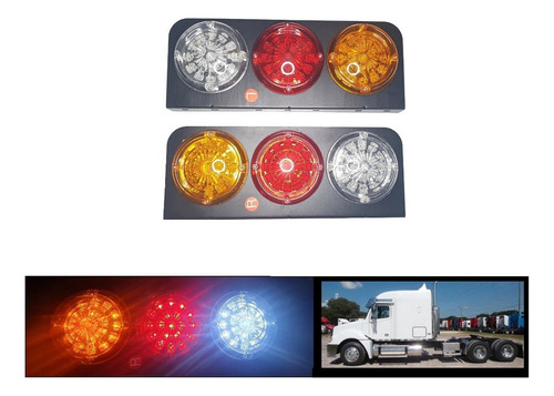 Kit Foco Trasero 64 Led Universal Camion Bus 24v Redondo