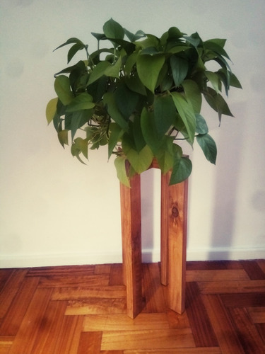 Imagen 3 de 4 de Pie Soporte Porta Maceta De Madera Estilo Nórdico