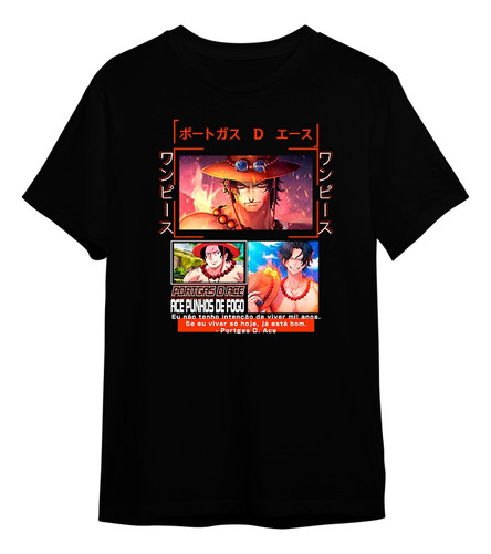 Camiseta Camisa Anime Piece Portgas D Ace Ref 1165