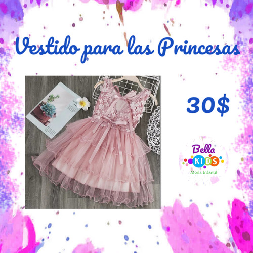 Vestido Para Niñas Color Rosa