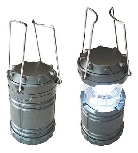 Farol Led Portátil Pila Camping Pesca Luz Emergencia Hsk Color Plateado