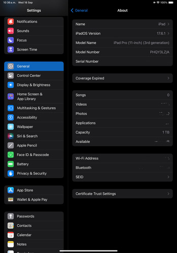 Apple iPad Pro 11 1tb (3a Gen) + Magic Keyboard (Usado)