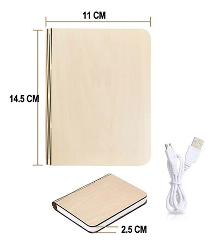 Lámpara Lectura Noche Recargable Luces Decorativa Libro Led