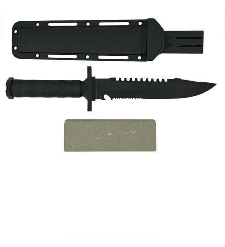 Cuchillo Tactico Monte Militar Tipo Rambo Swat Con Piedra Para Afilar De Carburo De Silicio Acero Inoxidable Uso Rudo Full Tang Cuchillo De Una Sola Pieza Resistente Al Óxido