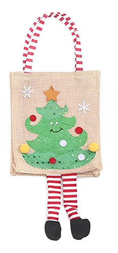 Bolsa De Lino Navideña,arbol De Navidad