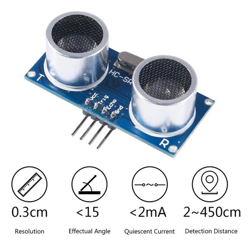 2 Sensores Ultrasónico Hc Sr04 3-5v + Base Soporte Acrílico