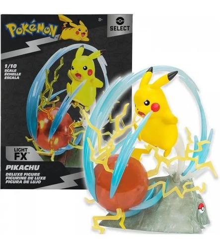 Pikachu 30cm C/luz Escala 1/10 Pokemon Select Jazwares