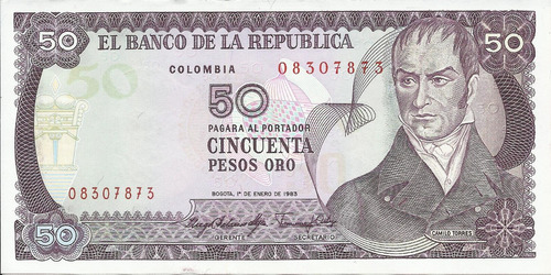 Colombia  1 Peso Oro 1 Enero 1983