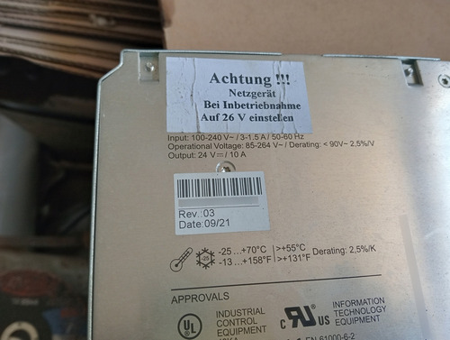 Fuente Alimentación Lote 3 Pza.110-240v, Salida 24 Vcd 10 A.