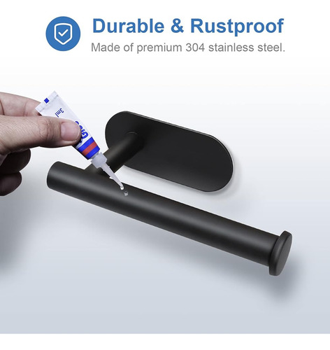 Soporte De Papel Higiénico Adhesivo Simtive, Sin Taladrar El