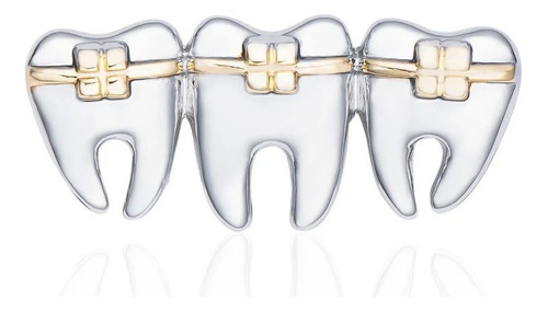 Broche Prendedor Muelas Con Brackets Pin Dentista