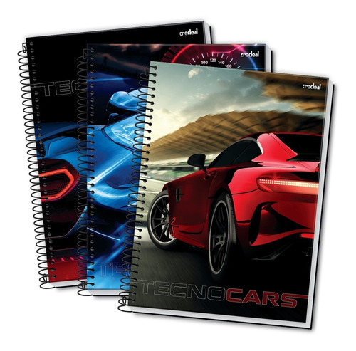 Cuaderno Rayado Tapa Dura Credeal Tecno Cars 96 Hojas Febo