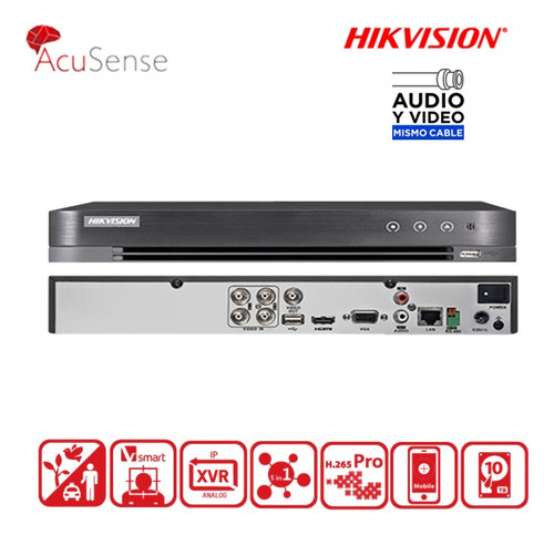 Dvr De 4 Canales Mas 2 Canales Ip Acusense 4mp Lite 5 En 1