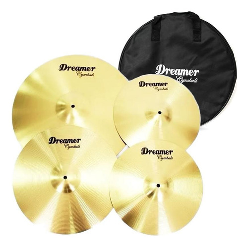 Kit De Pratos Para Bateria Dreamer Brass 14/16/20 + Bag