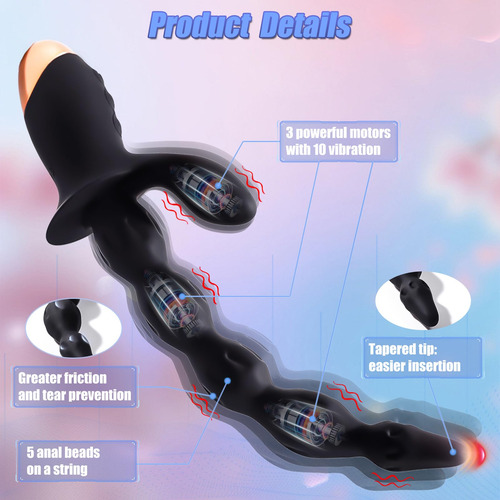 Vibrador Anal Beads Plug Butt Vibrator Para Adultos, Juguete