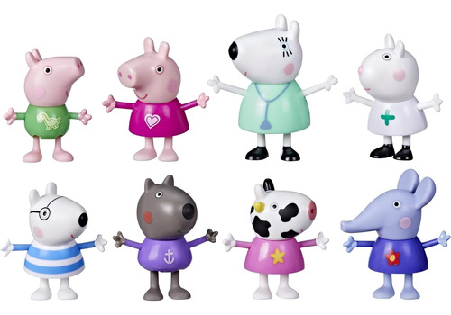 Colección De Figuras Peppa Pig Y Amigos En El Doctor Set X8