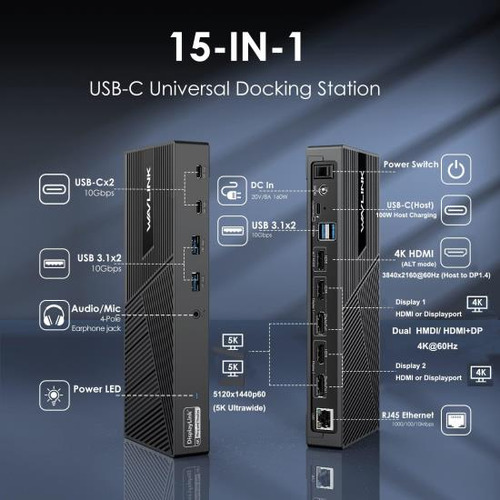 Docking Station Displaylink Wavlink Para 3 Monitores