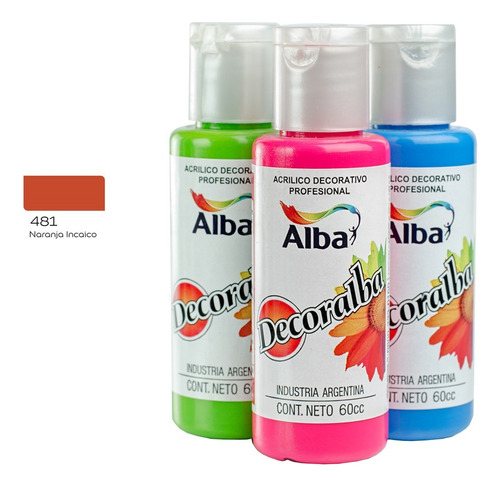 Acrilico Alba Decoralba  60ml Naranja Incaico