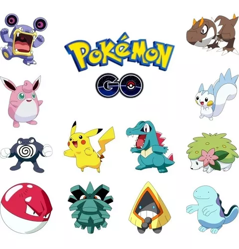 Kit 13 Adesivos De Parede Pokémon Go - Vários Personagens