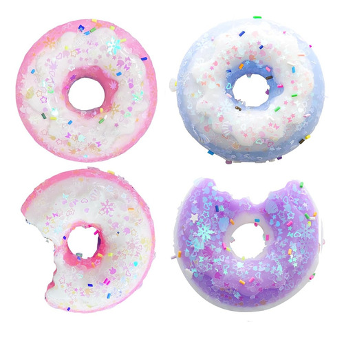 4 Piezas Squeeze Donuts Squishy Toy Para Aliviar El Estrés