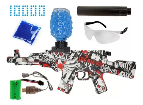 Rifle Bolinha Gel Arma Brinquedo Automática AK-47 51cm Orbeez