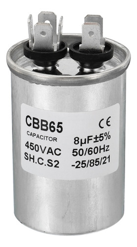 Condensador Cbb65 8uf Ac 450v 2 Terminales
