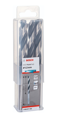 Broca Metal Pointteq 12mm Pack 5 Pcs (bosch)