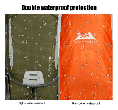 Mountain Land Mochila De Senderismo Para Acampar De 40l Con