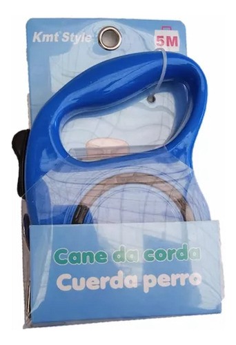 Cuerda Retráctil Perro Gato 5 Metros Azul Kmt Style