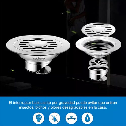 Coladera Baño Acero Inoxidable Coladera Antiolores E I De 12