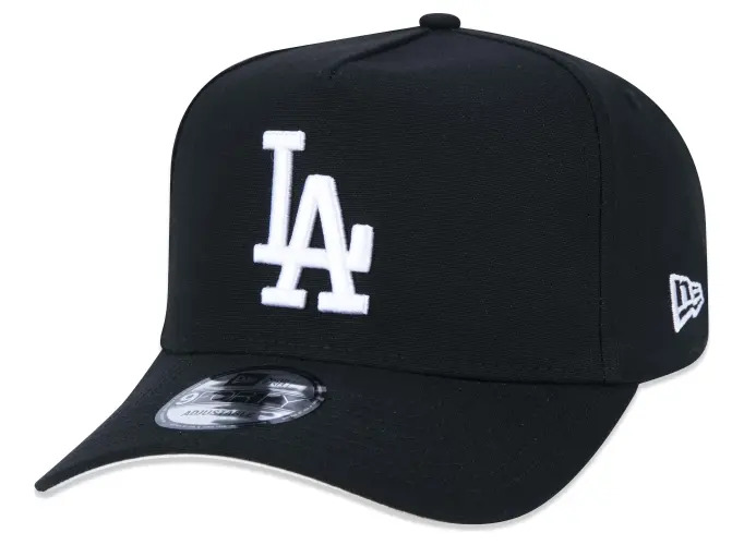 Boné New Era 940 Los Angeles Fluor Preto Contra Aba Branca Tamanho Un