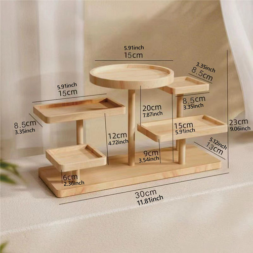 Estante De Madera Para Exhibir Accesorios Y 30x13,5x23cm