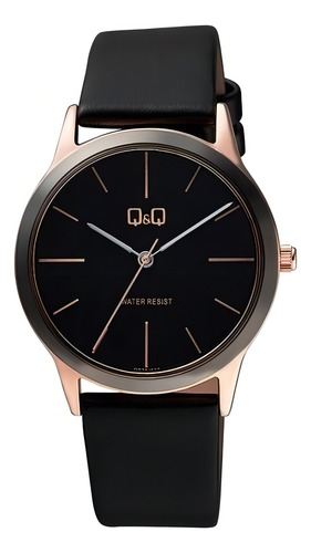 Reloj Q&q Hombre Negro Analogo Business Qb36j502y