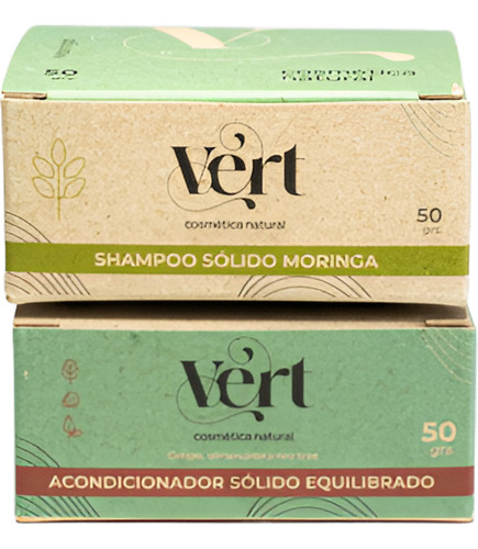 Shampoo Solido Natural Moringa Y Acondicionador Equilibrado