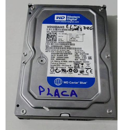 Placa Lógica Hd Desktop Wd5000aaks 500gb