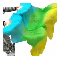 Comprar Abanico De Seda Importado Danza Arabe Degradé Tricolor